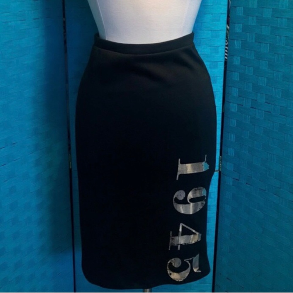 Graphic Stretch Pencil Skirt Women’s Black